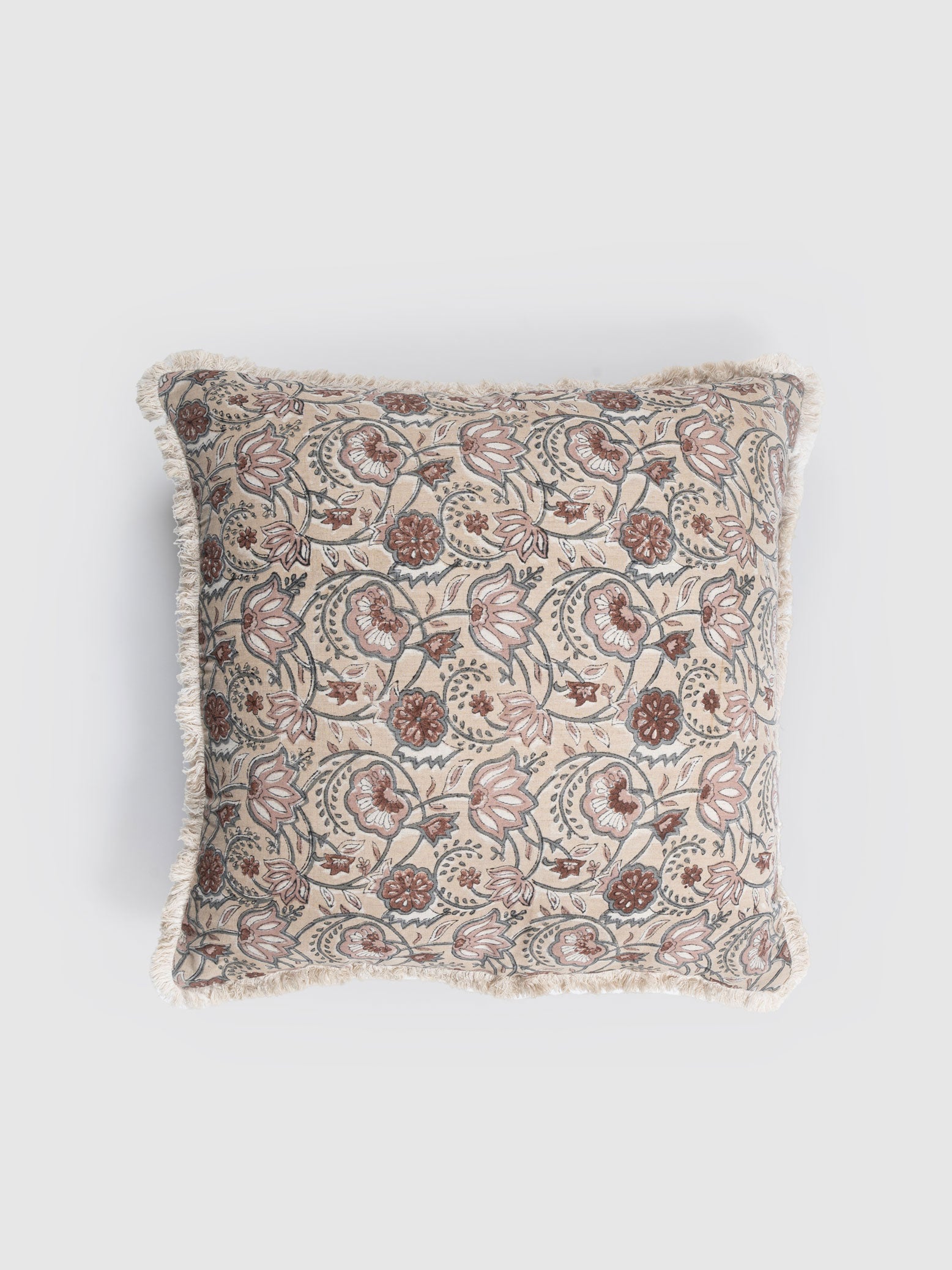 Manze Reversible Printed Cushion Cover with Dyed Lace