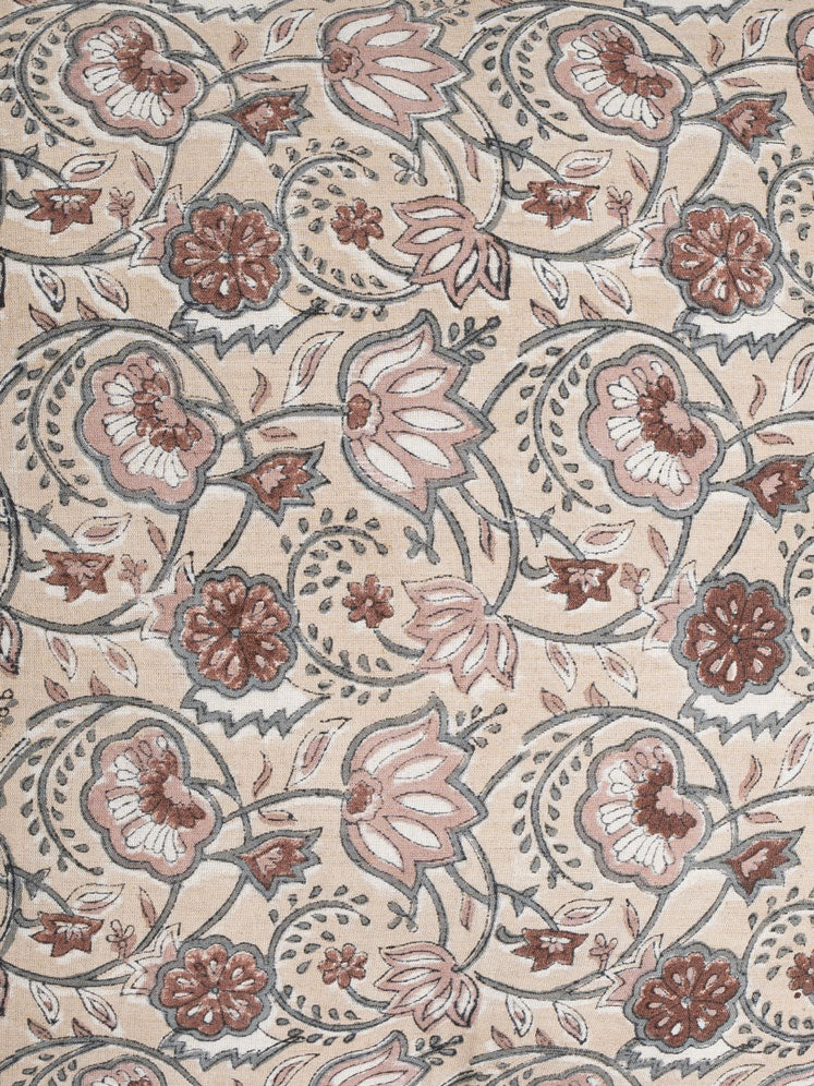 Manze Reversible Printed Cushion Cover with Dyed Lace