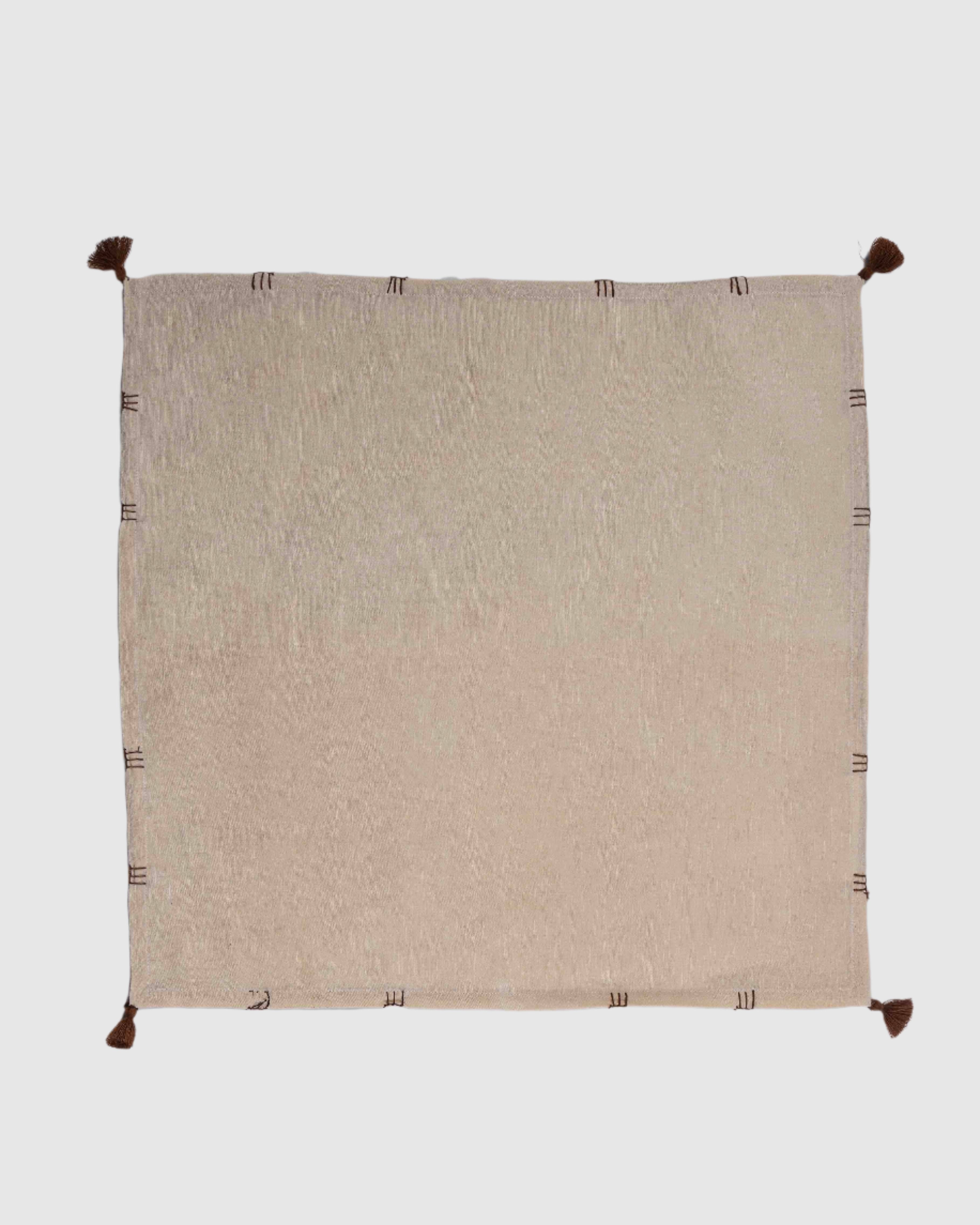 Solid Dyed Napkin with Hand Embroidery (Set of 4)