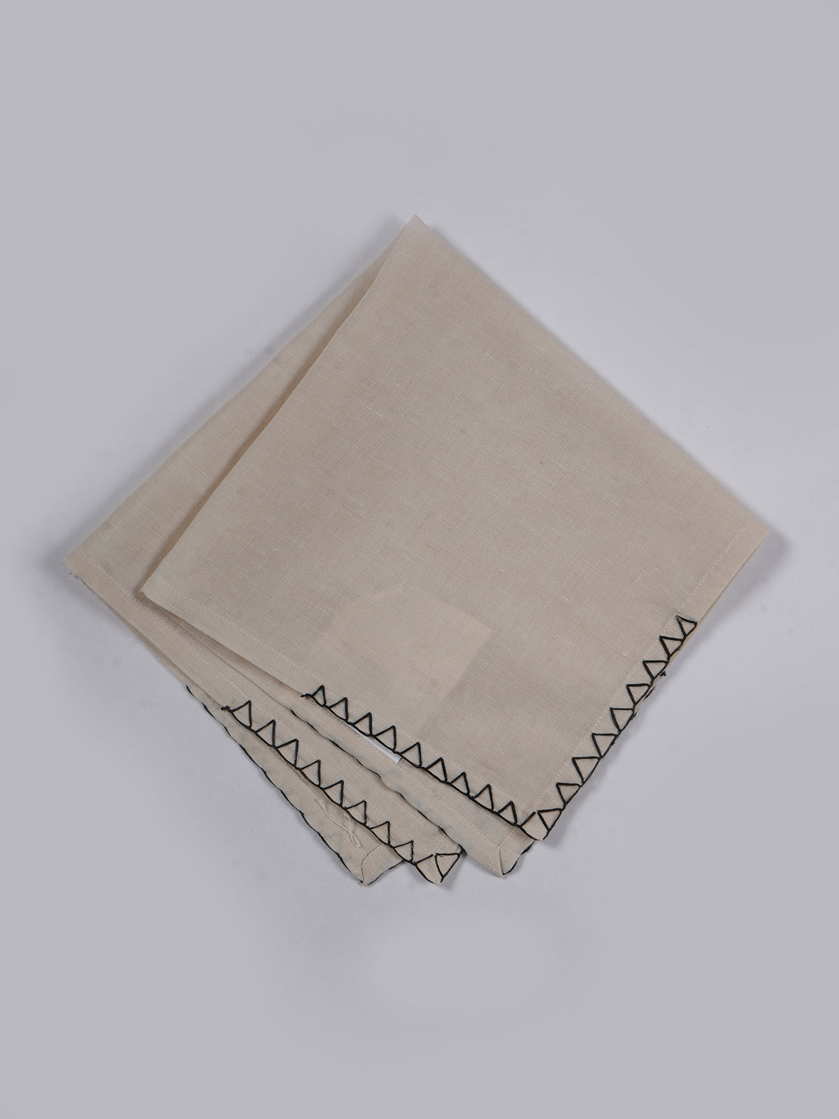 Faham Solid Dyed Napkin with Hand Embroidery (Set of 4)