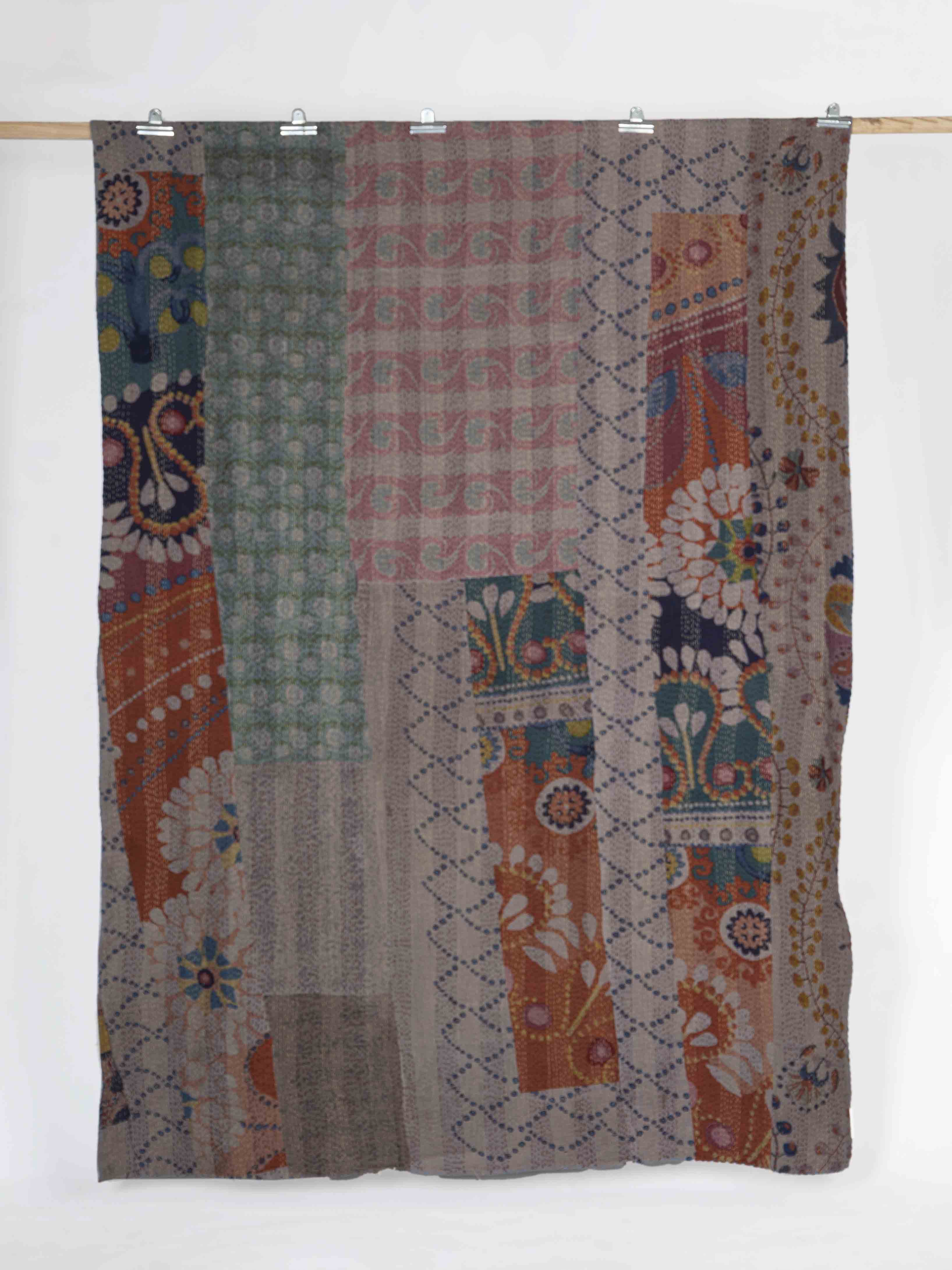 Ganton Assorted Printed Patch Kantha Throw