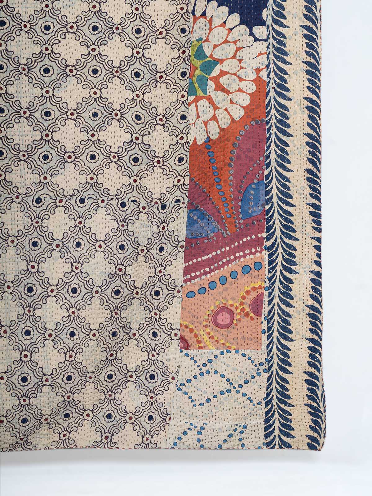 Mahrax Assorted Printed Patch Kantha Throw