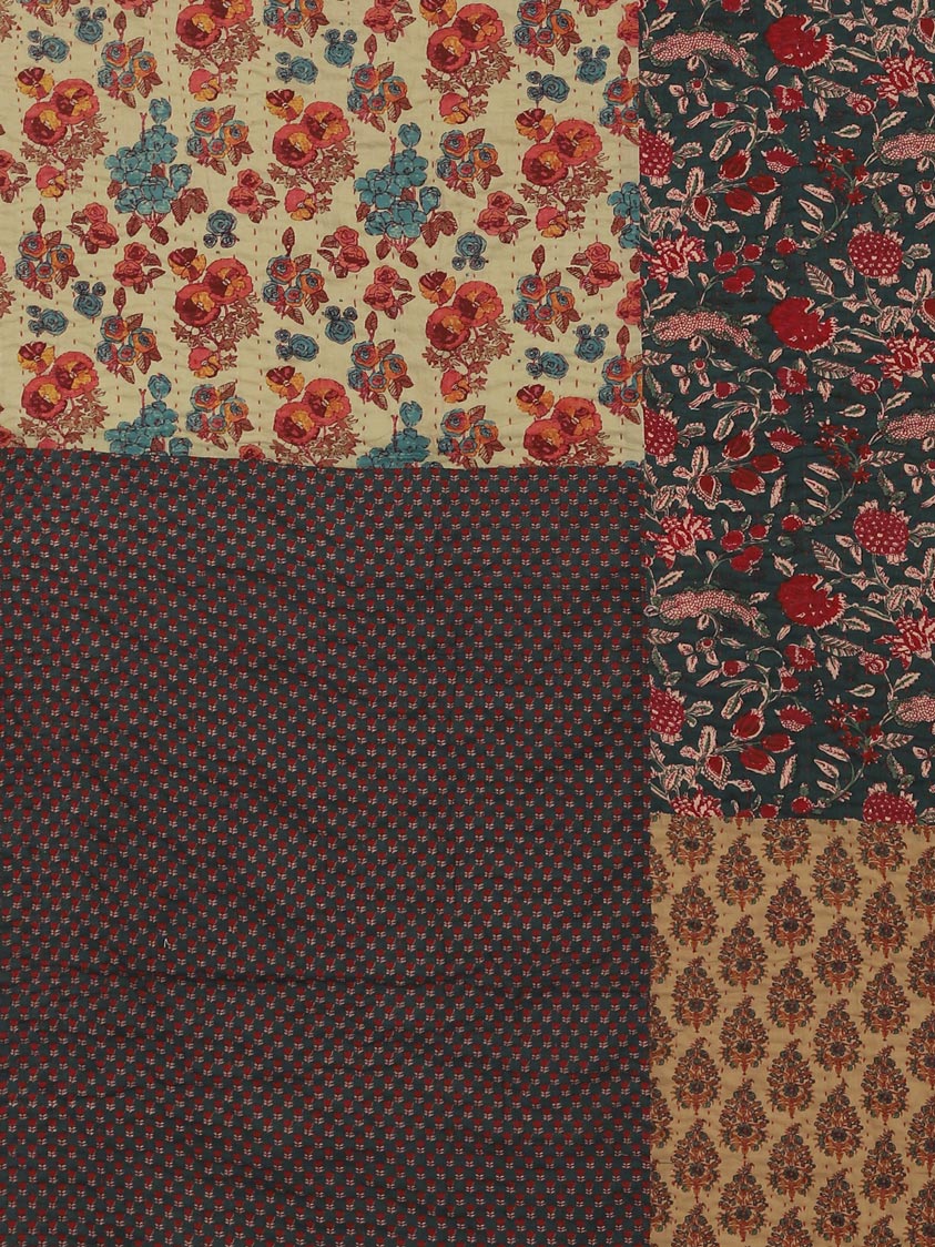 Lacolle Printed Patch Kantha Throw