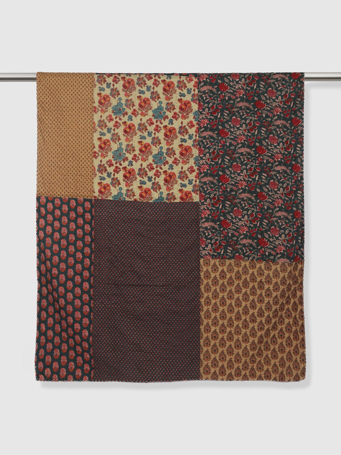 Lacolle Printed Patch Kantha Throw