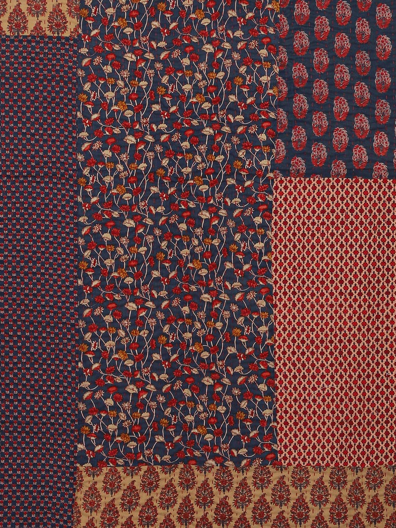 Revoires Printed Patch Kantha Throw