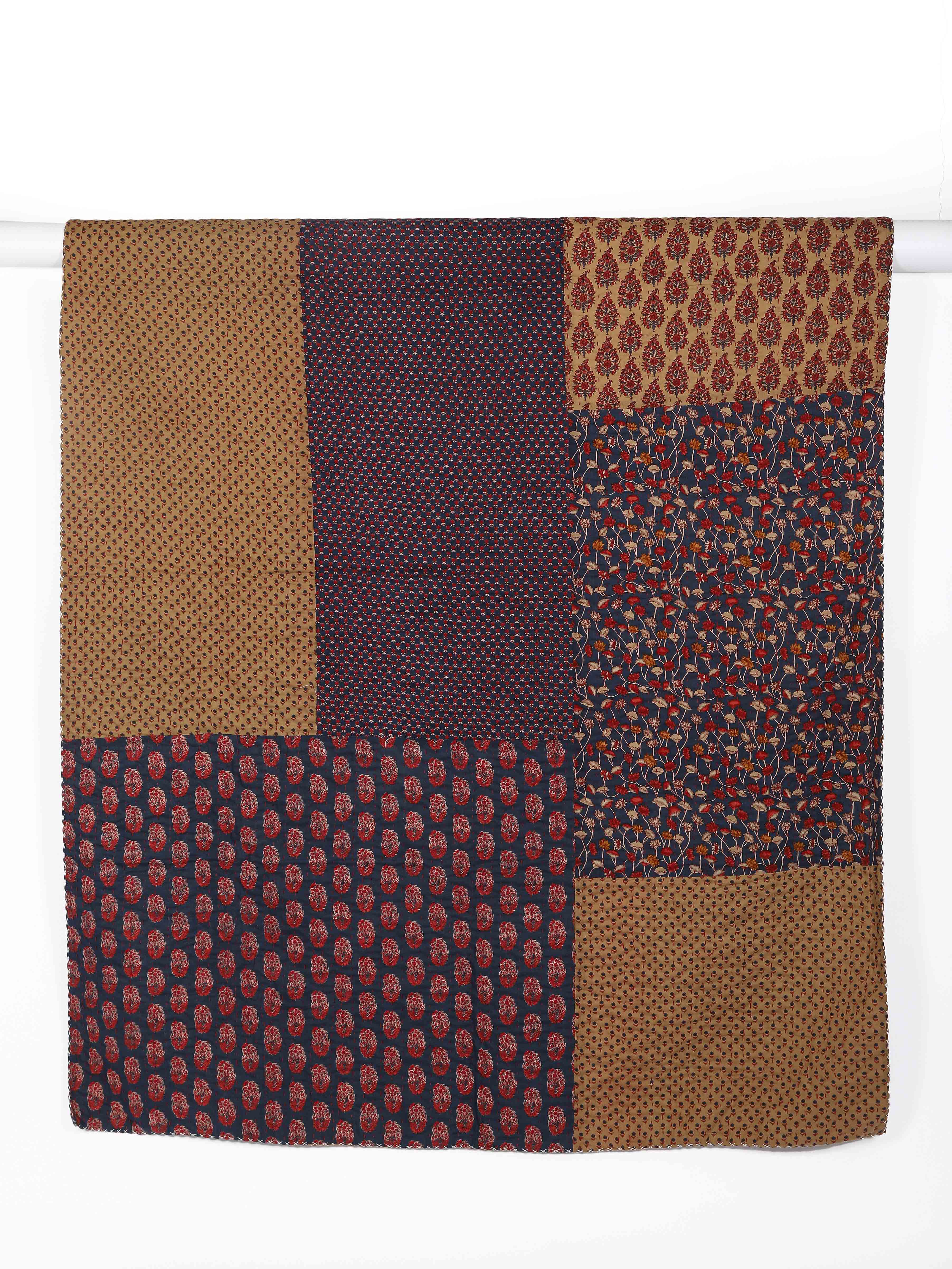 Cisinau Printed Patch Kantha Throw