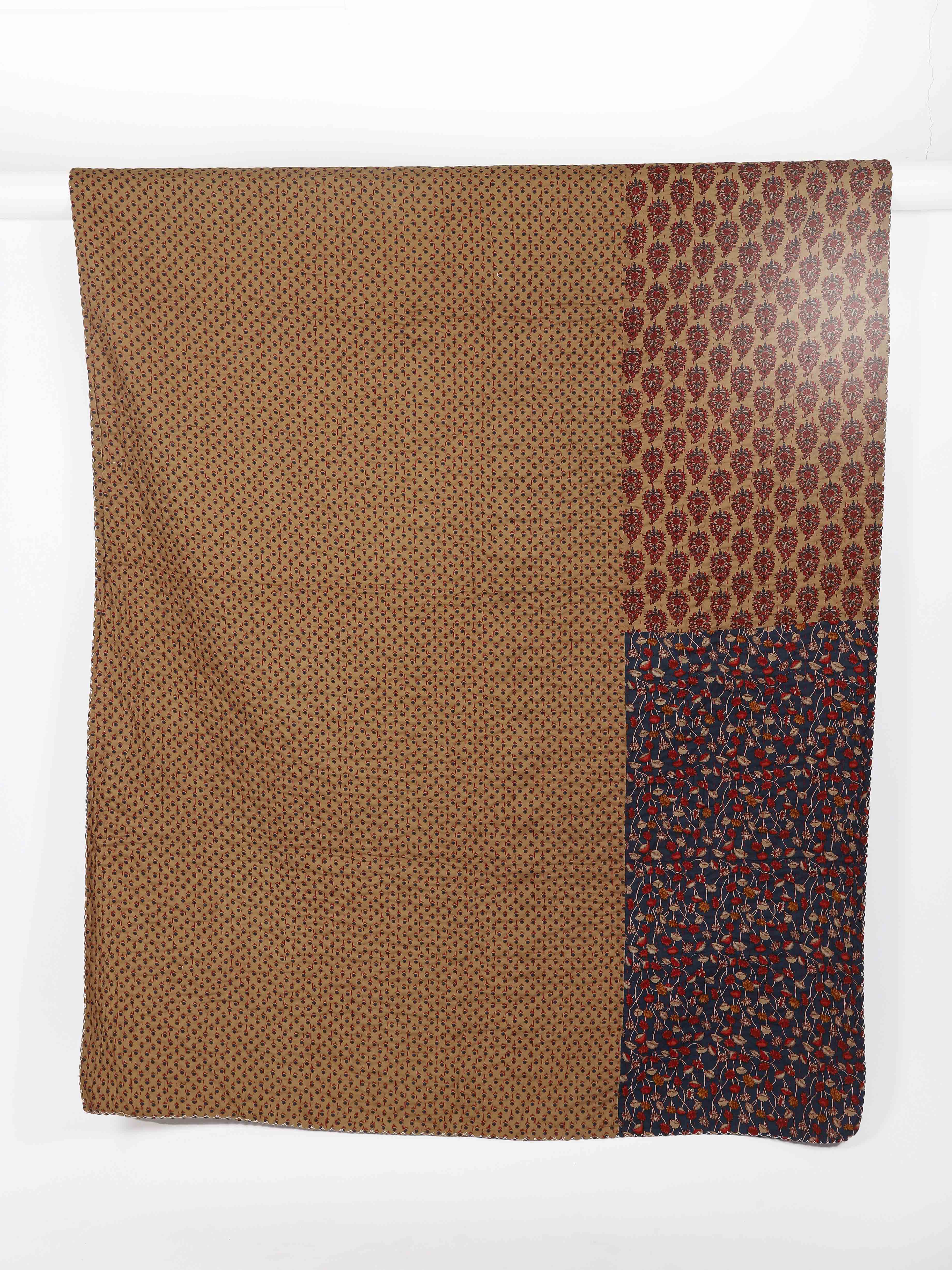 Cisinau Printed Patch Kantha Throw