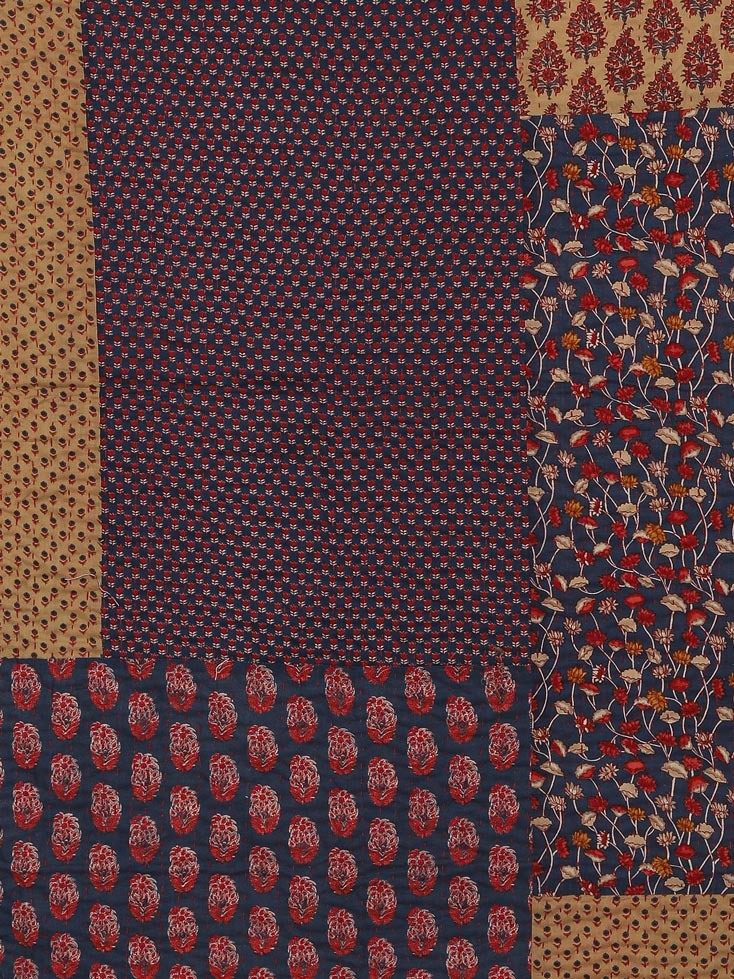Cisinau Printed Patch Kantha Throw