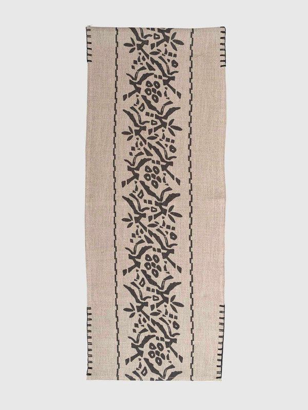 Zinnia Printed Runner with Hand Embroidery