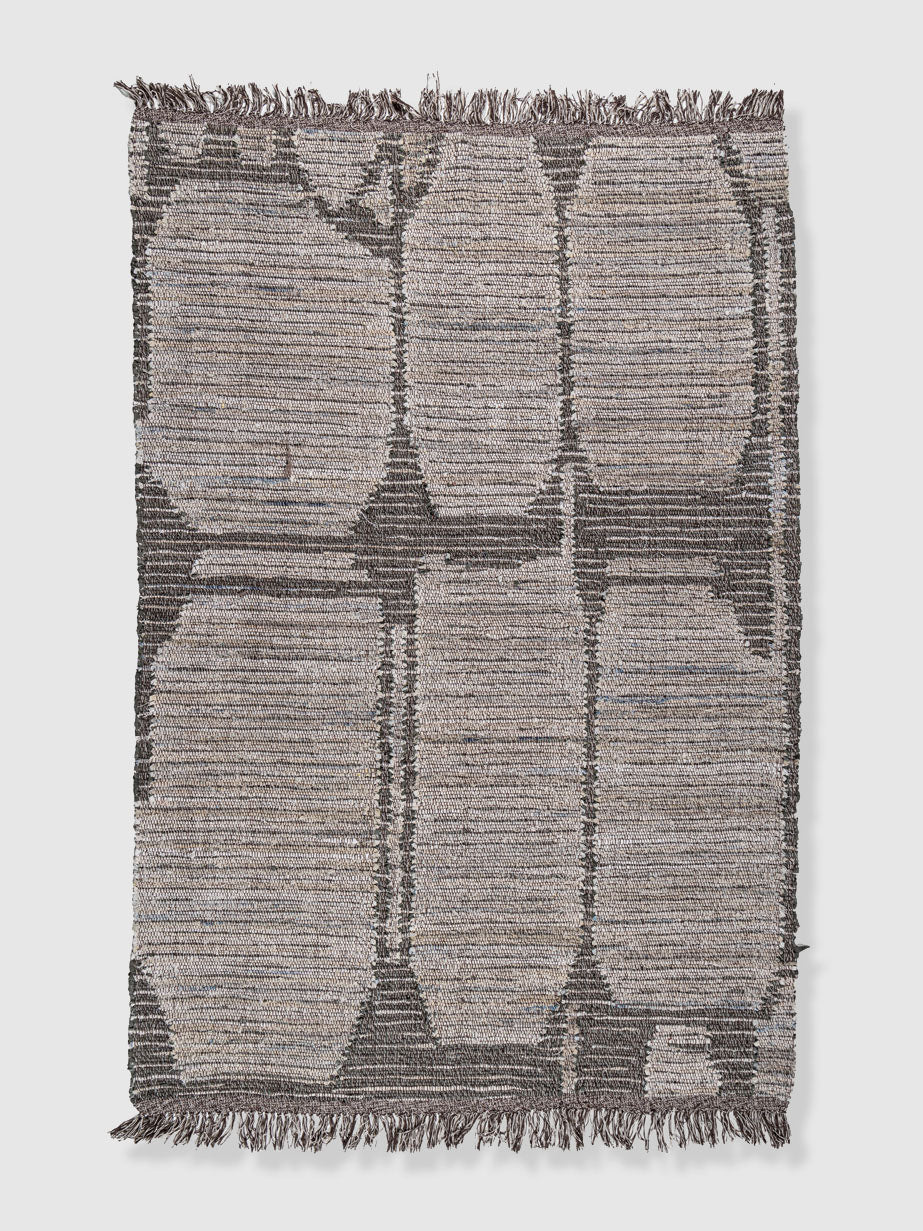 Agstafa Bleach Denim and Leather Rug