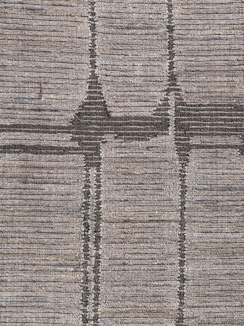 Agstafa Bleach Denim and Leather Rug