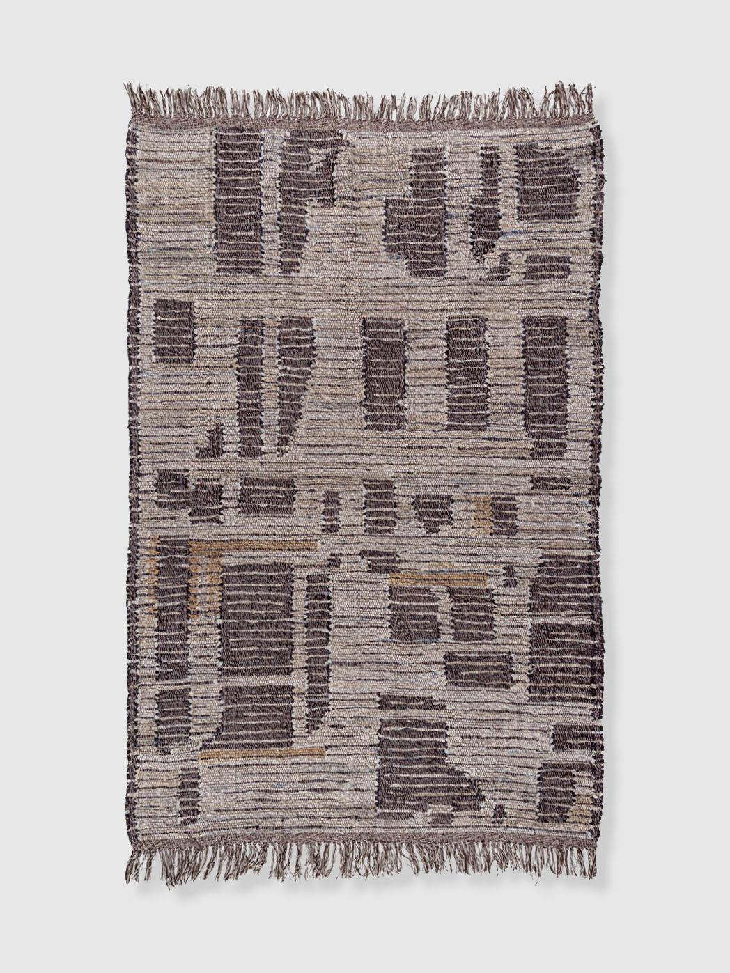 Babek Bleach Denim and Leather Rug
