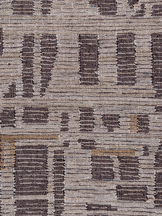 Babek Bleach Denim and Leather Rug