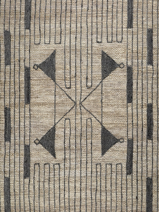 Saatli Jute Sumak Rug With Embroidery