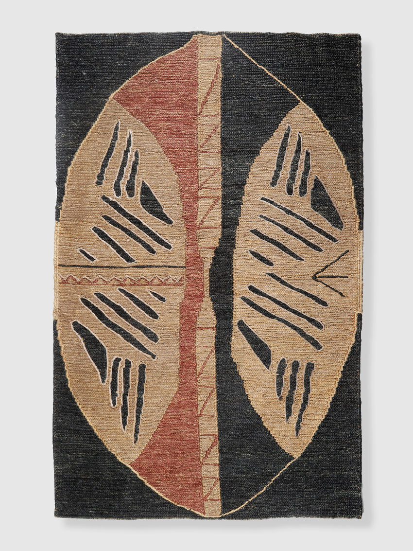 Vrutky Jute Sumak Rug with Hand Embroidery
