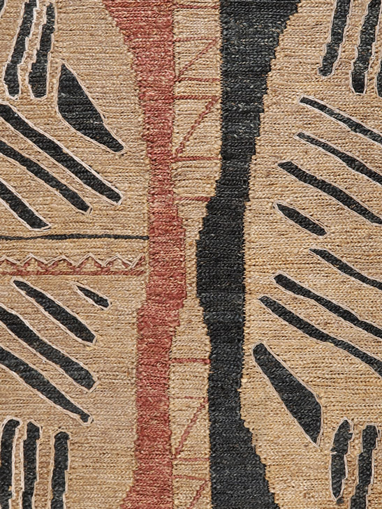 Vrutky Jute Sumak Rug with Hand Embroidery