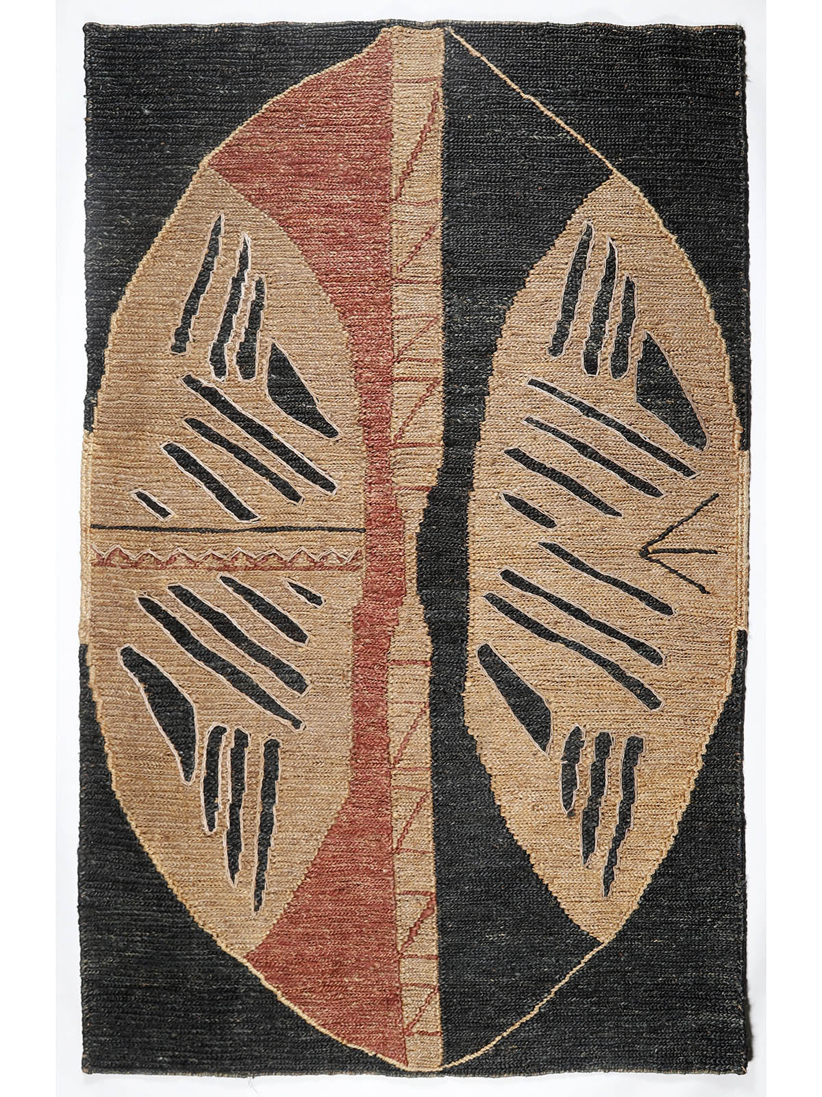 Vrutky Jute Sumak Rug with Hand Embroidery