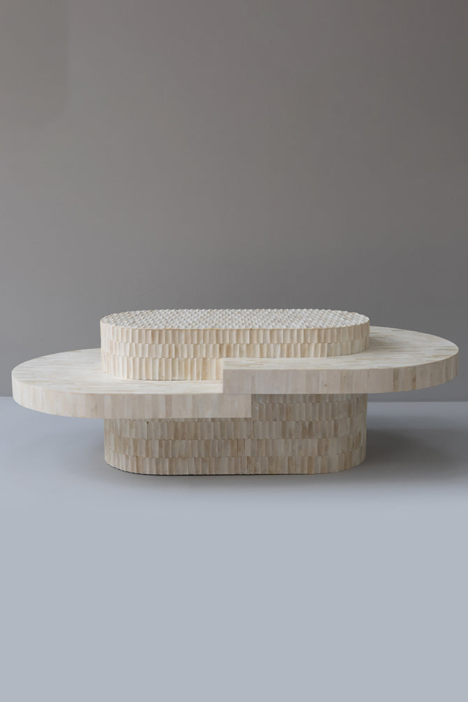 Kielce Wooden Carved Bone Inlay Coffee Table