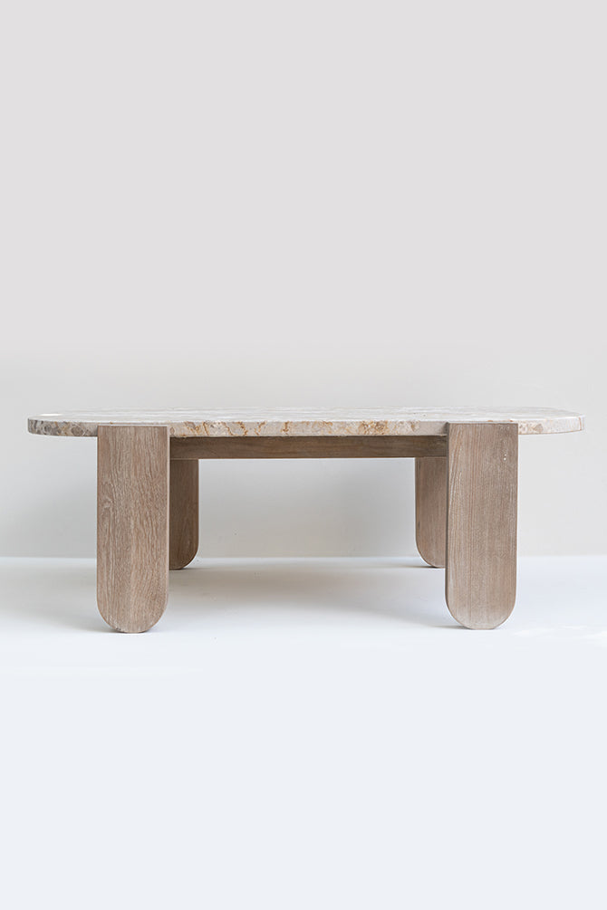 Gorzow Wooden Coffee Table With Stone