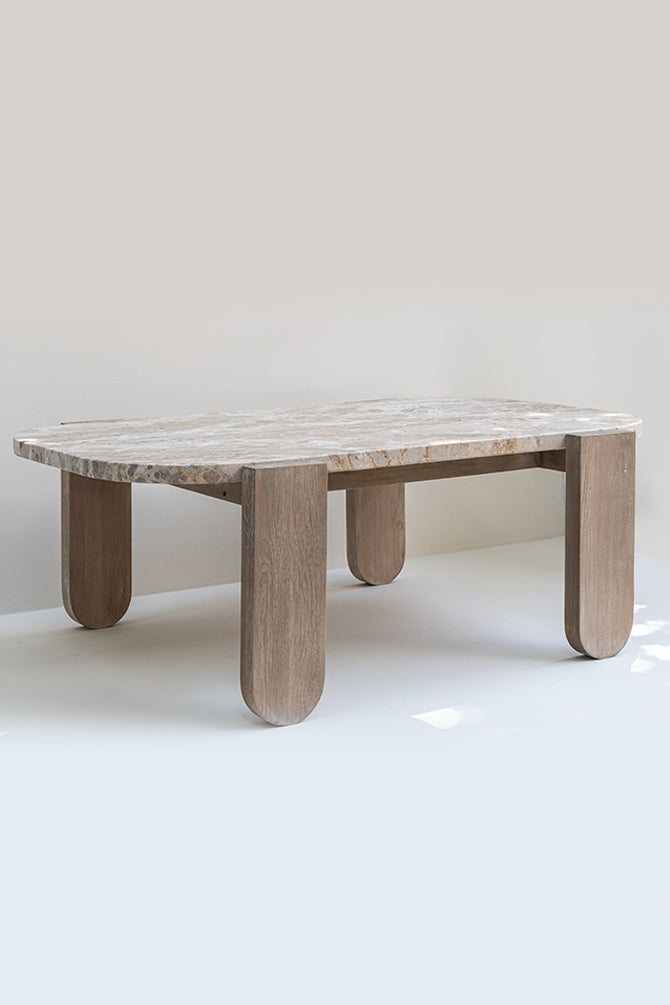 Gorzow Wooden Coffee Table With Stone