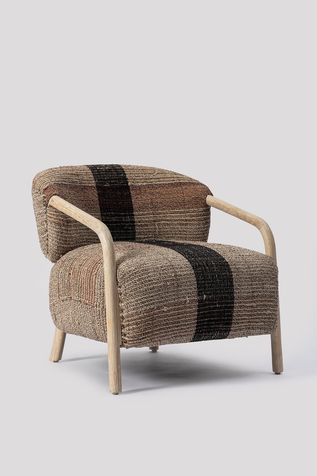 Forlev Oak Wooden Upholstered Armchair