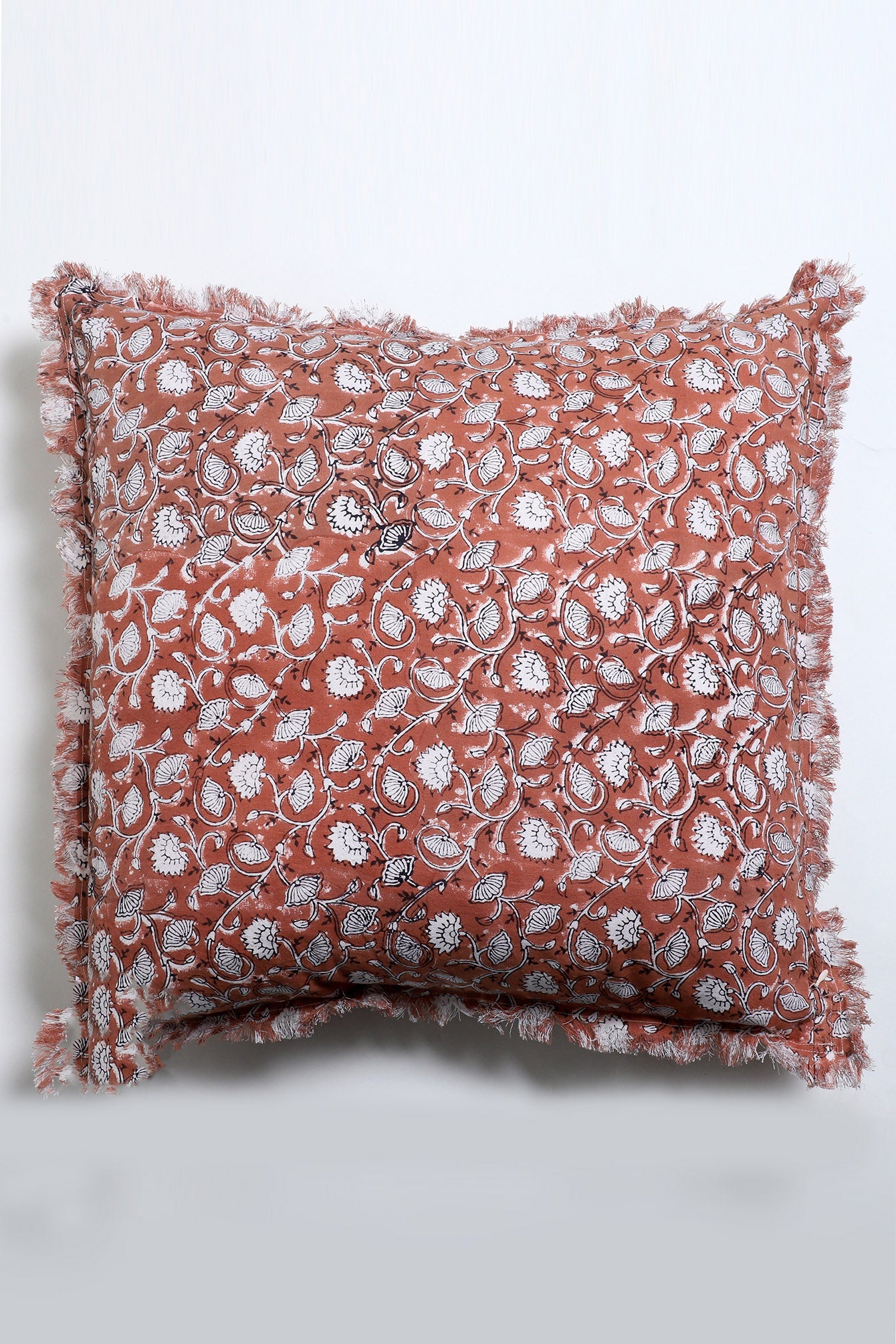 Zlin Printed Cushion Cover With Fray Edge