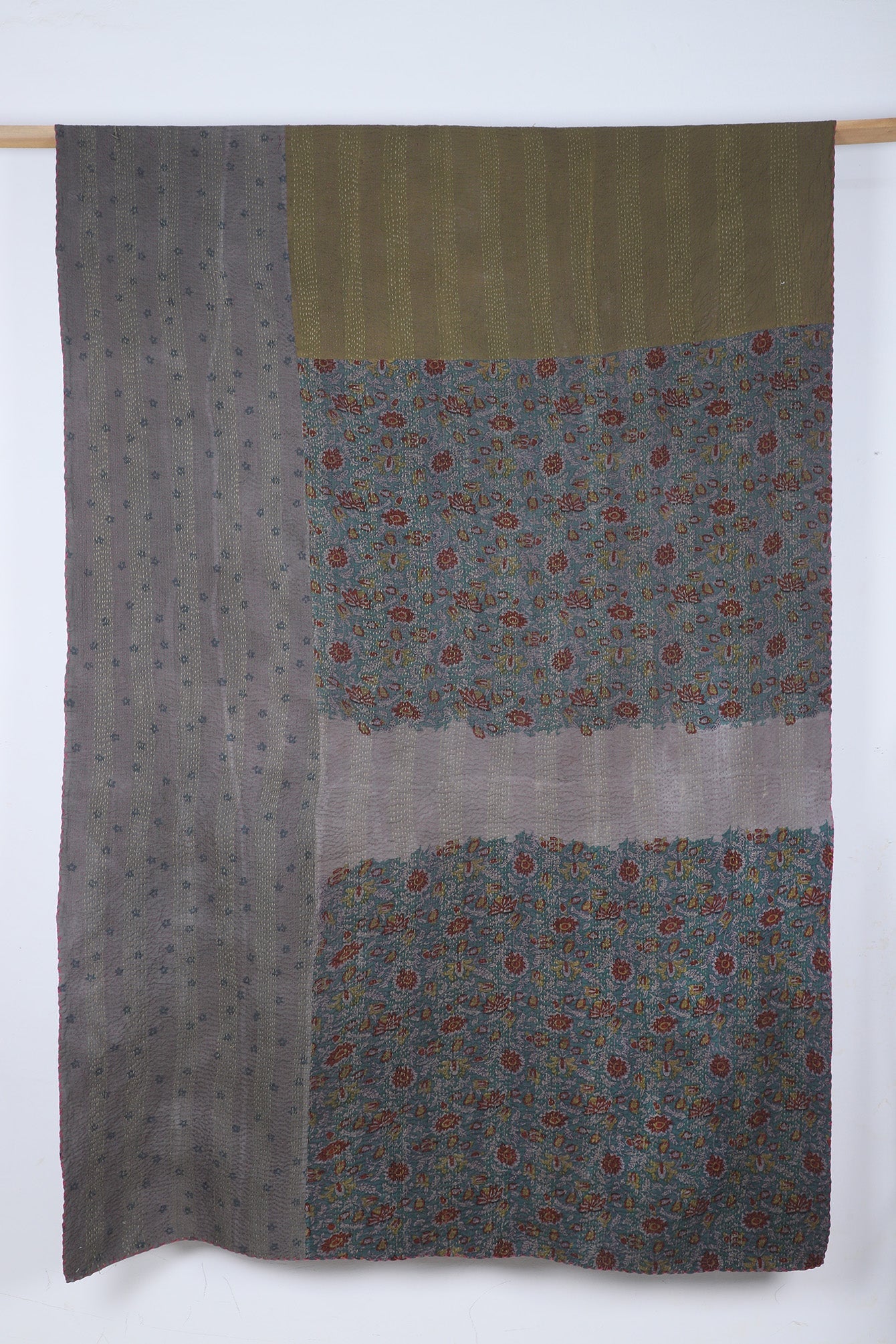 Decines Printed Patch Kantha Throw