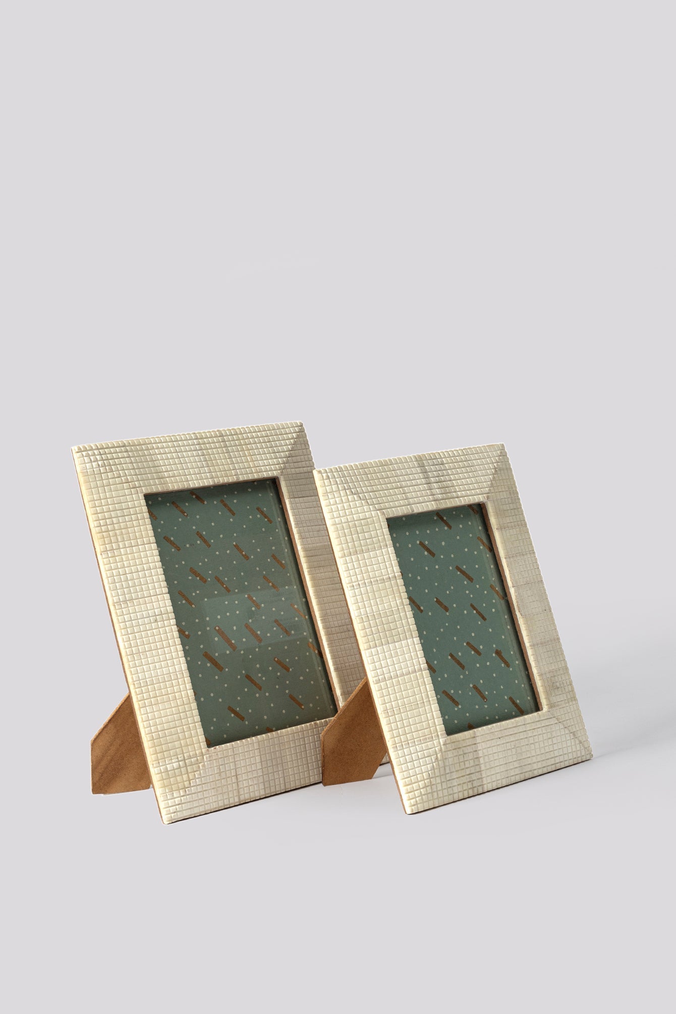Lihula Wooden Bone Inlay Photo Frame With Glass (Set of Two)