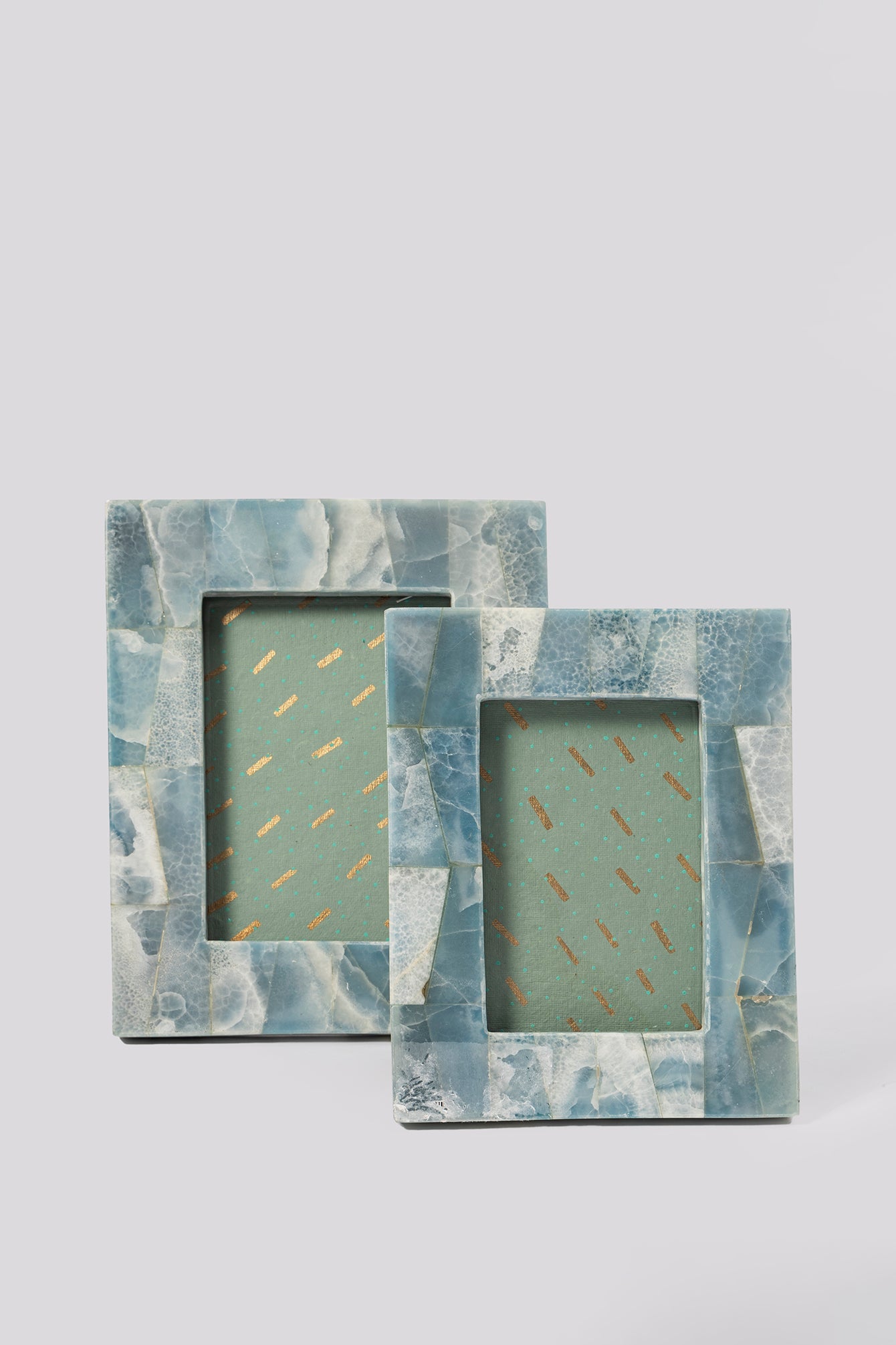 Sanok Stone Overlay Photo Frame With Glass (Set of Two)